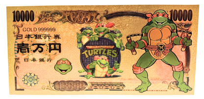 10000 YEN NINJA TURTLE: MICHELANGELO NOVELTY GOLD FOIL NOTES