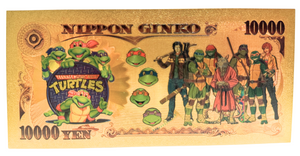 10000 YEN NINJA TURTLE: RAPHAEL NOVELTY GOLD FOIL NOTES