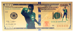 $100 DC COMICS: GREEN LANTERN NOVELTY GOLD FOIL NOTES