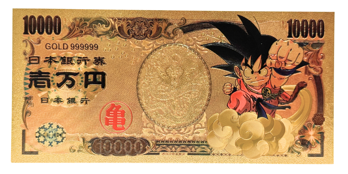 $1000 DRAGON BALL Z: GOKU NOVELTY GOLD FOIL NOTES