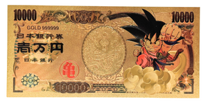 $1000 DRAGON BALL Z: GOKU NOVELTY GOLD FOIL NOTES