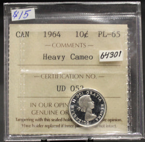 1964 CIRCULATION 10-CENT COIN - HEAVY CAMEO - PL-65