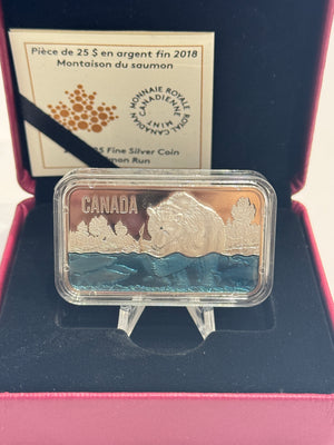 [AUCTION ONLY] 2018 $25 FINE SILVER ULTRA-HIGH RELIEF COIN – SALMON RUN