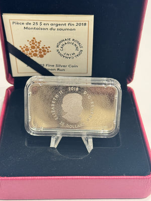 [AUCTION ONLY] 2018 $25 FINE SILVER ULTRA-HIGH RELIEF COIN – SALMON RUN