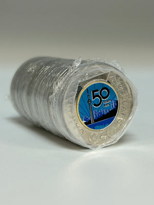 2026 $2 50TH ANNIVERSARY OF THE CN TOWER (MIXED) COLOURIZED/NON-COLOURIZED PLASTIC WRAP ROLL