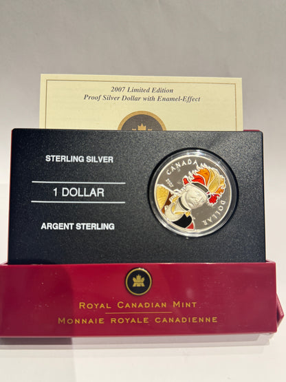 [AUCTION ONLY] 2007 THAYENDANEGEA ENAMELLED PROOF SILVER DOLLAR