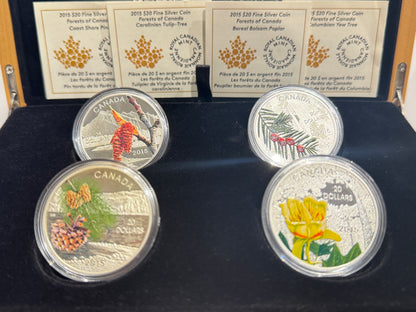 [AUCTION ONLY] 2015 $20 FINE SILVER 4-COIN SET – FORESTS OF CANADA