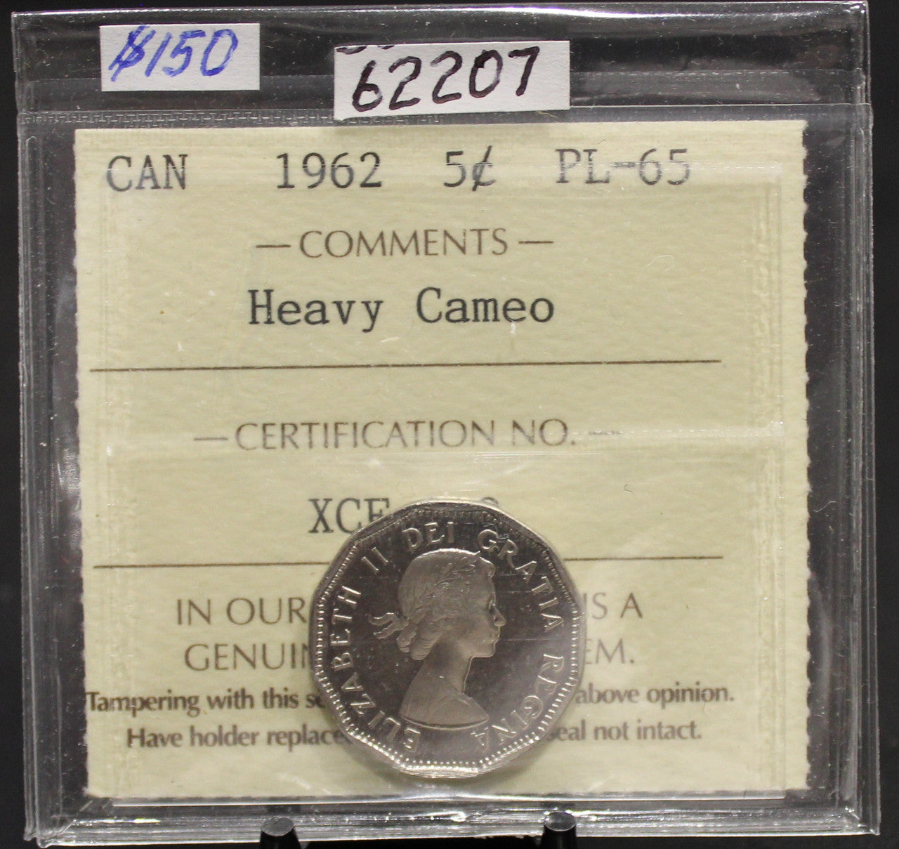 1962 CIRCULATION 5-CENT COIN -HEAVY CAMEO - PL-65