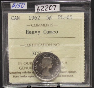 1962 CIRCULATION 5-CENT COIN -HEAVY CAMEO - PL-65