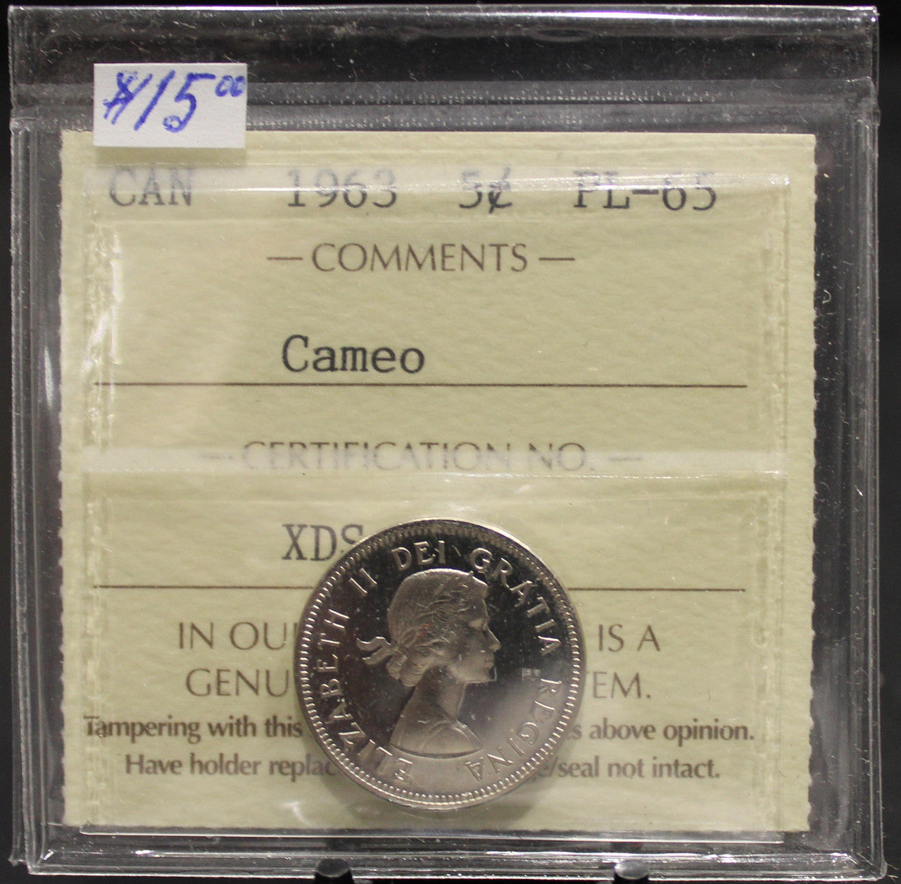 1963 CIRCULATION 5-CENT COIN - CAMEO - PL-65