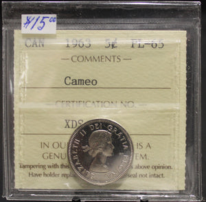 1963 CIRCULATION 5-CENT COIN - CAMEO - PL-65