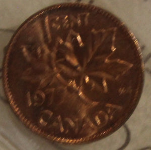 1977 CIRCULATION ONE-CENT COIN - RED - MS-65