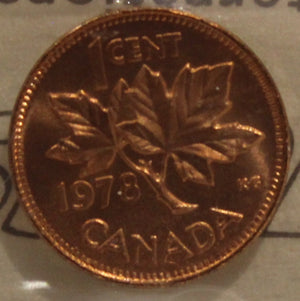 1978 CIRCULATION ONE-CENT COIN - RED - MS-65