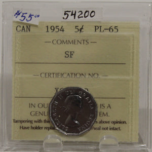 1954 CIRCULATION 5-CENT COIN - SF - PL-65