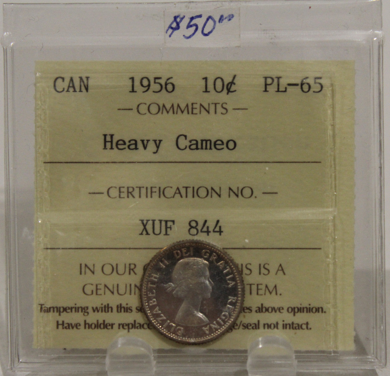1956 CIRCULATION 10-CENT COIN - HEAVY CAMEO - PL65
