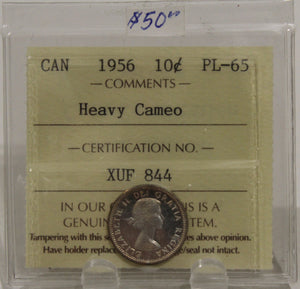 1956 CIRCULATION 10-CENT COIN - HEAVY CAMEO - PL65