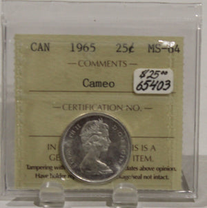 1965 CIRCULATION 25-CENT COIN - CAMEO - MS64