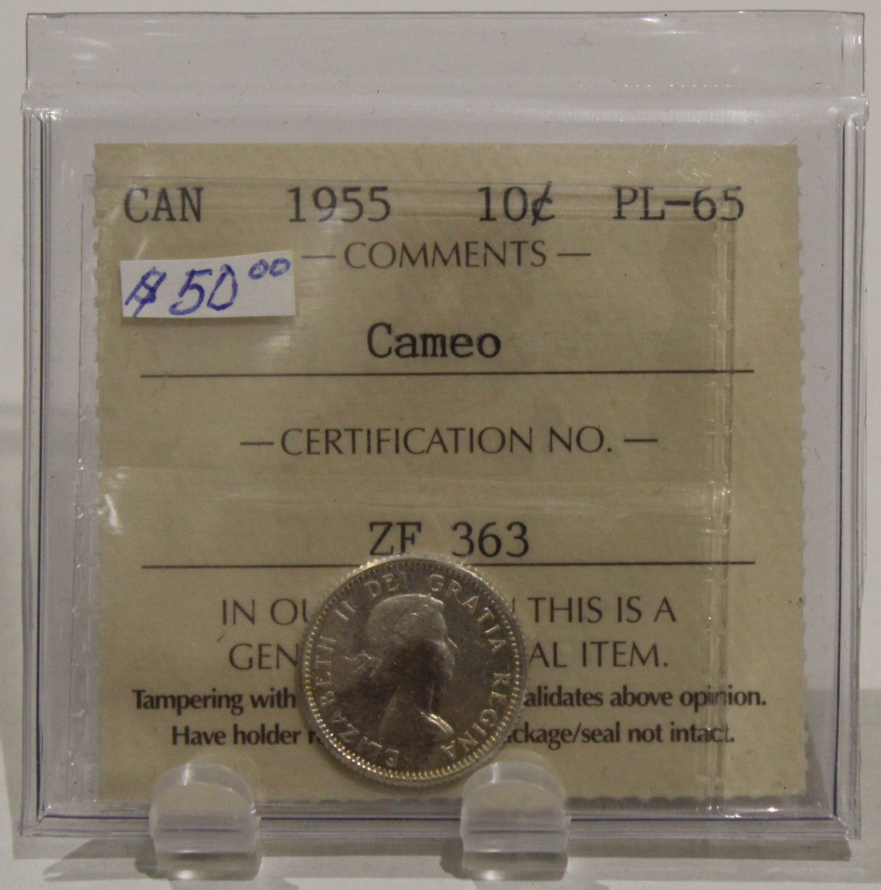 1955 CIRCULATION 10-CENT COIN - CAMEO - PL65