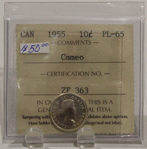 1955 CIRCULATION 10-CENT COIN - CAMEO - PL65