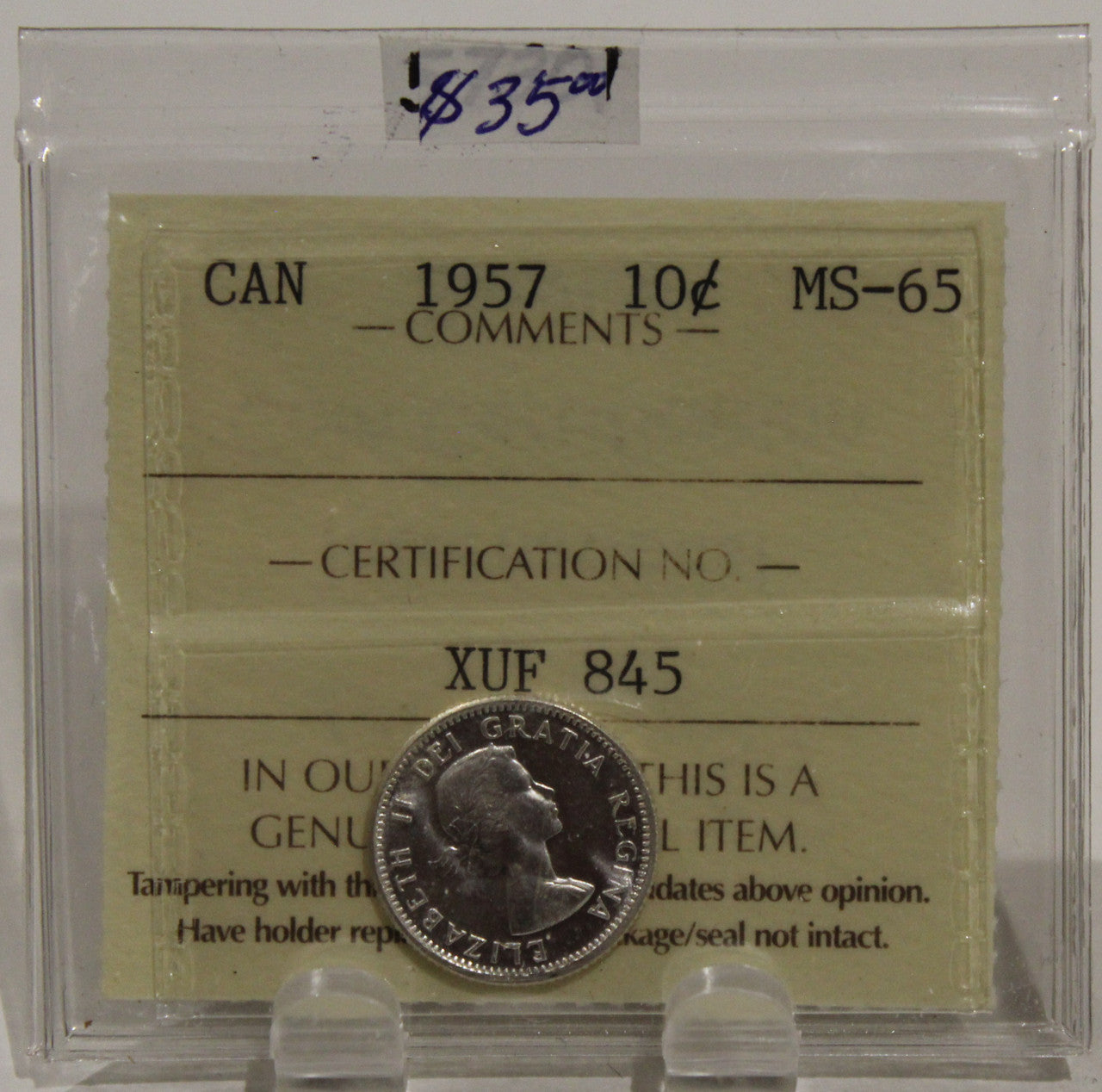 1957 CIRCULATION 10-CENT COIN - MS65