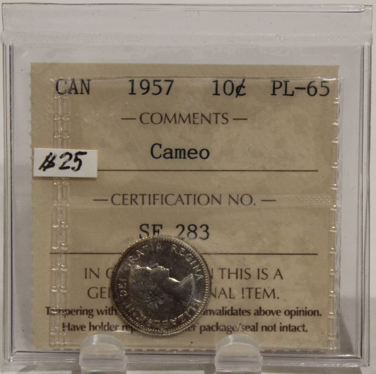 1957 CIRCULATION 10-CENT COIN - CAMEO - PL65