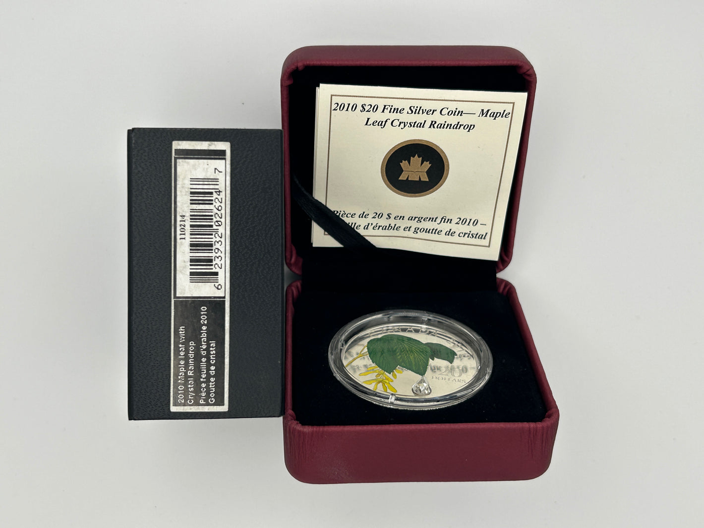[AUCTION ONLY] 2010 1oz $20 - SWAROVSKI CRYSTAL RAINDROP - FINE SILVER COIN