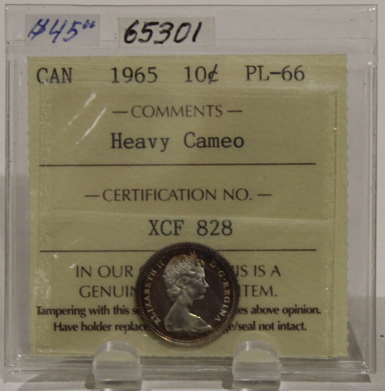 1965 CIRCULATION 10-CENT COIN - HEAVY CAMEO - PL66