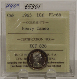 1965 CIRCULATION 10-CENT COIN - HEAVY CAMEO - PL66