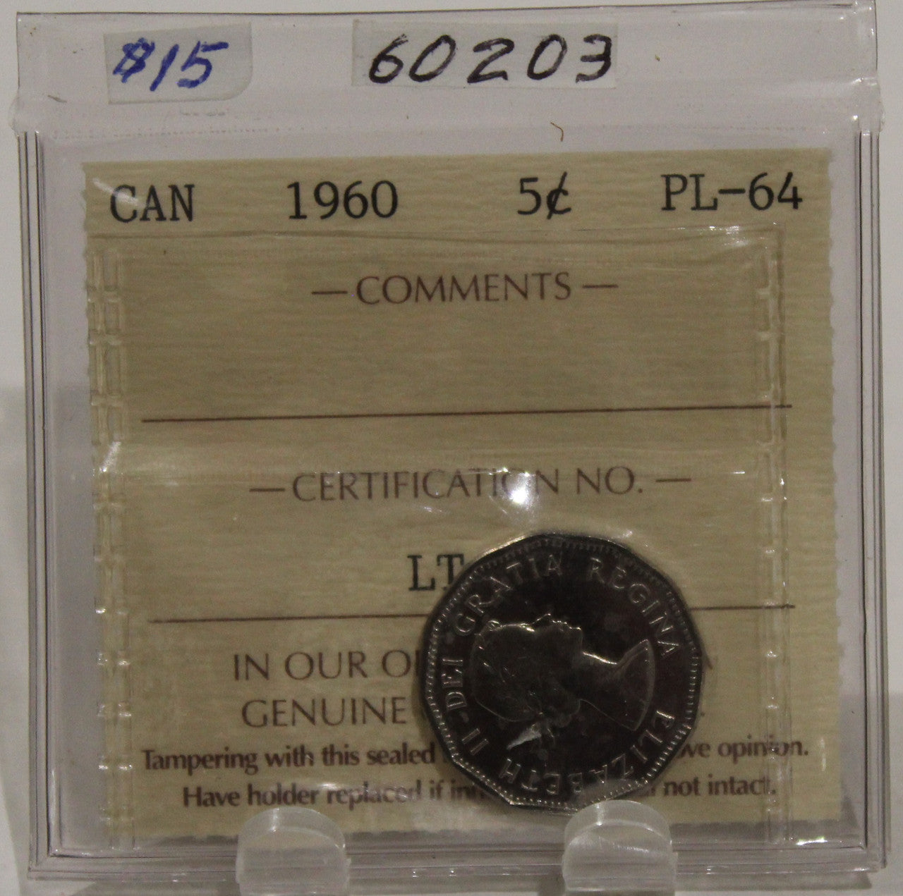 1960 CIRCULATION 5-CENT COIN - PL64