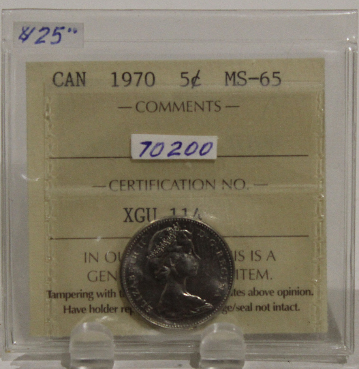 1970 CIRCULATION 5-CENT COIN - MS65