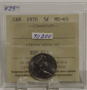 1970 CIRCULATION 5-CENT COIN - MS65