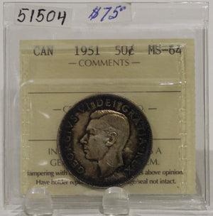 1951 CIRCULATION 50-CENT COIN -MS64