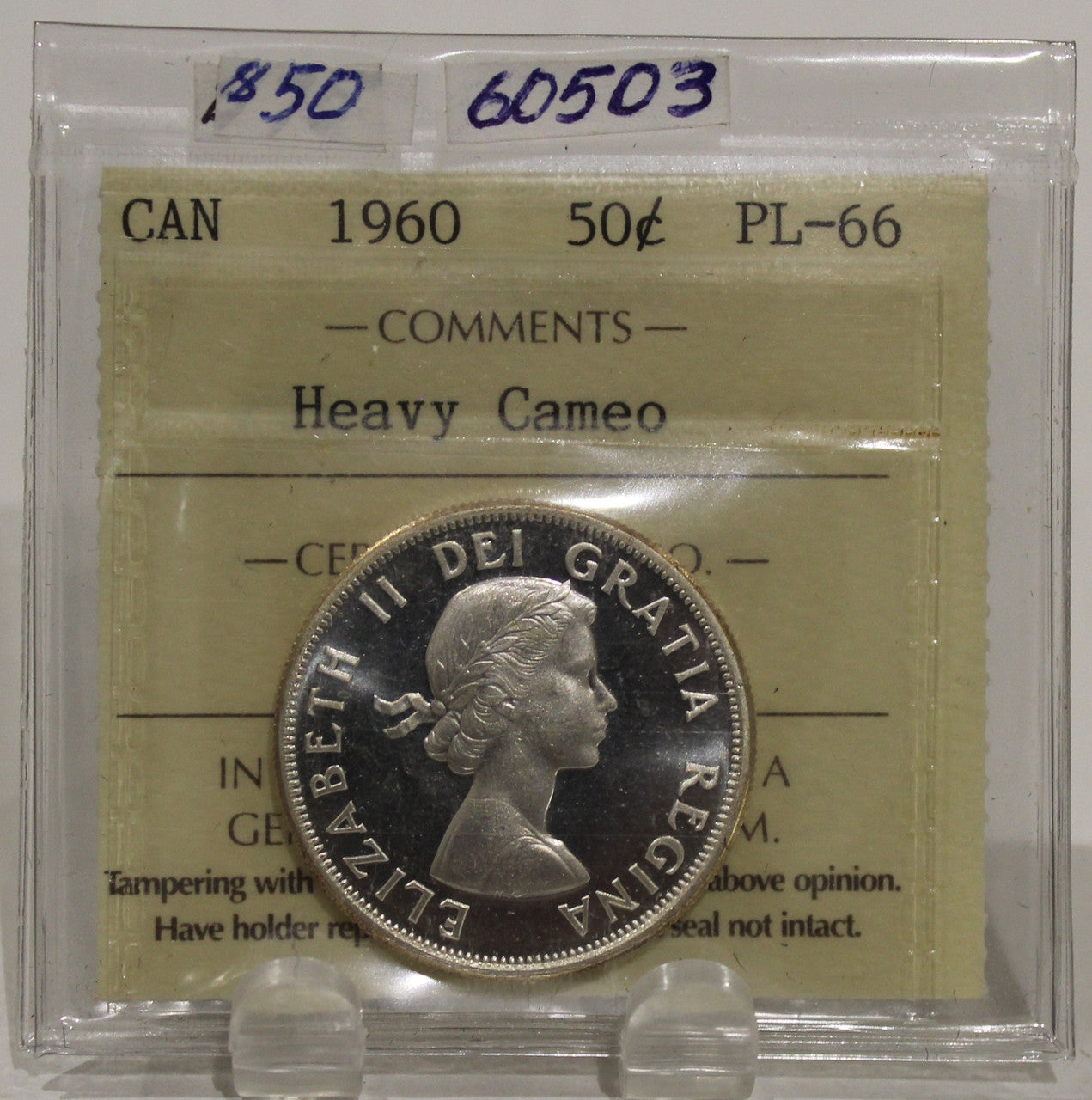 1960 CIRCULATION 50-CENT COIN - HEAVY CAMEO - PL66