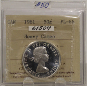 1961 CIRCULATION 50-CENT COIN - HEAVY CAMEO - PL66