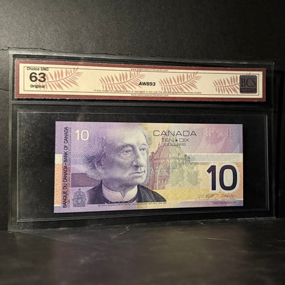 2001 $10 BANK OF CANADA, BC-63-B, KNIGHT-DODGE