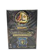 World of Warcraft Class Starter Deck Alliance Paladin, sealed in plastic wrap and photographed on a light gray background.