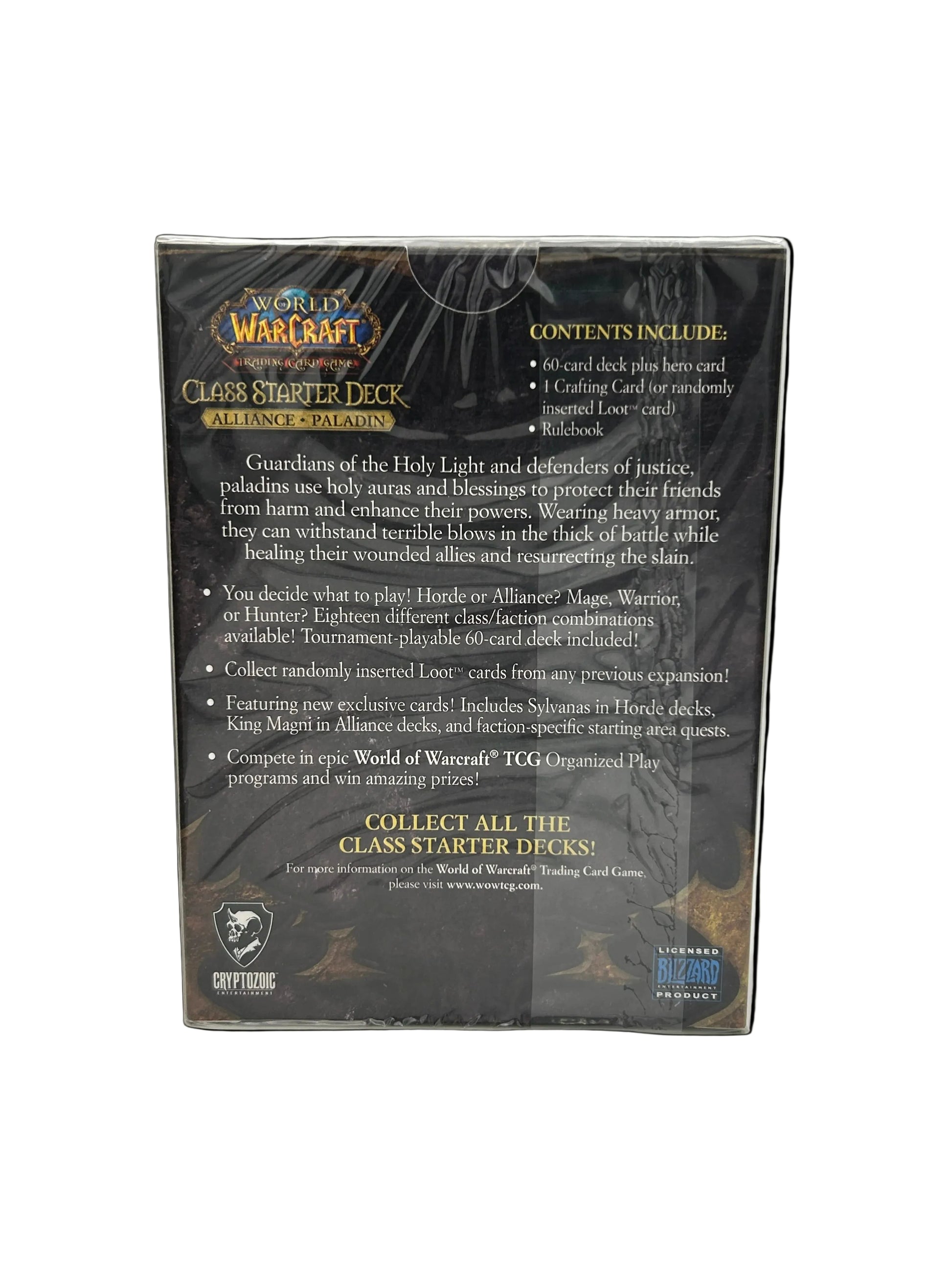The back of a sealed Magic: The Gathering Class Battle Deck box, showing product details, rules text, and logos on a plain white background.