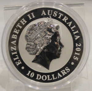E-TRANSFER ONLY - 2015 AUSTRALIA KOOKABURRA 10oz. SILVER COIN