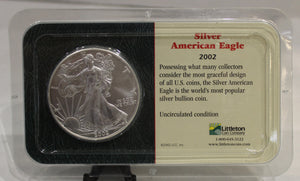 E-TRANSFER ONLY - 2002 US EAGLE 1oz. SILVER COIN WITH INFO PACKAGE