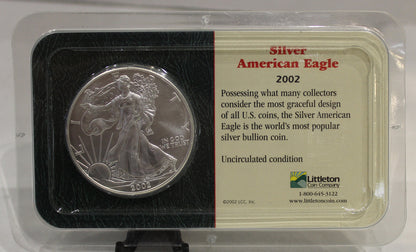 E-TRANSFER ONLY - 2002 US EAGLE 1oz. SILVER COIN WITH INFO PACKAGE
