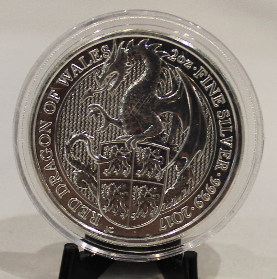E-TRANSFER ONLY - 2017 QUEEN'S BEAST 2oz. SILVER COIN - RED DRAGON OF WALES