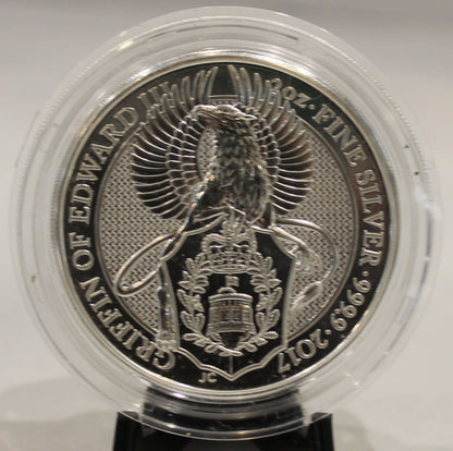E-TRANSFER ONLY - 2017 QUEEN'S BEAST 2oz. SILVER COIN - GRIFFIN OF EDWARD