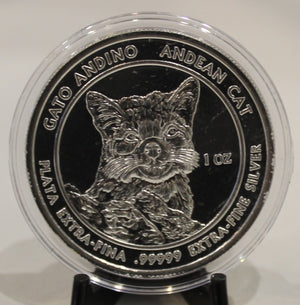 E-TRANSFER ONLY - 1oz. FINE SILVER ROUND - ANDEAN CAT - ROYAL SILVER COMPANY