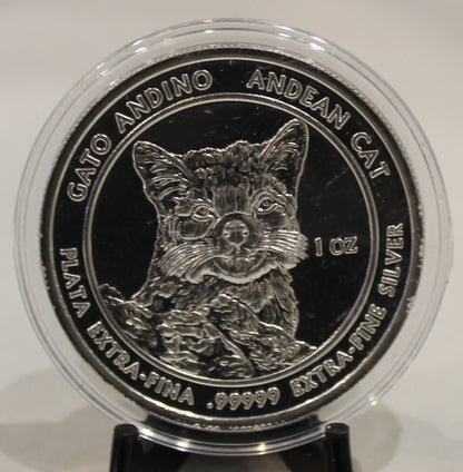 E-TRANSFER ONLY - 1oz. FINE SILVER ROUND - ANDEAN CAT - ROYAL SILVER COMPANY