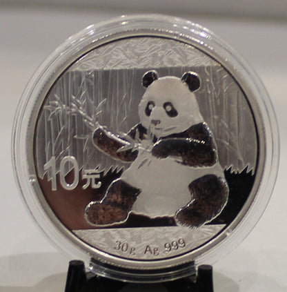 E-TRANSFER ONLY - 2017 CHINESE PANDA 30 GRAM SILVER COIN