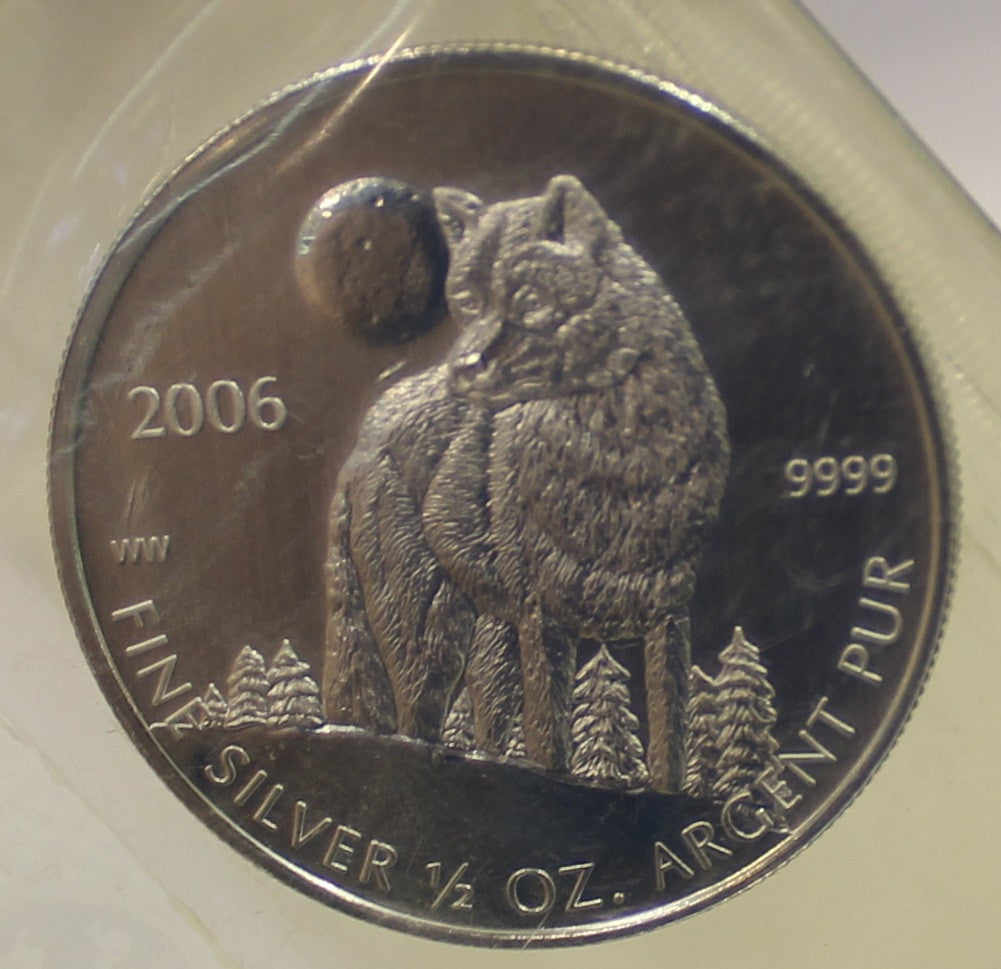 E-TRANSFER ONLY - 2006 1/2oz. SILVER COIN TIMBER WOLF