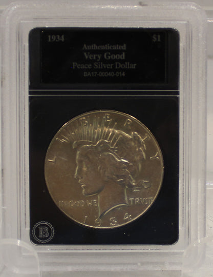 1934 PEACE SILVER DOLLAR  - VG