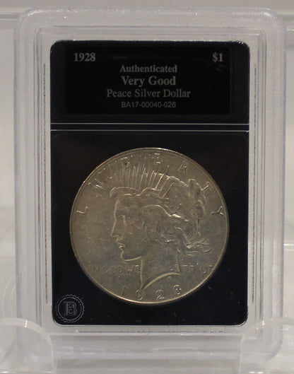 1928 S PEACE SILVER DOLLAR  - VG