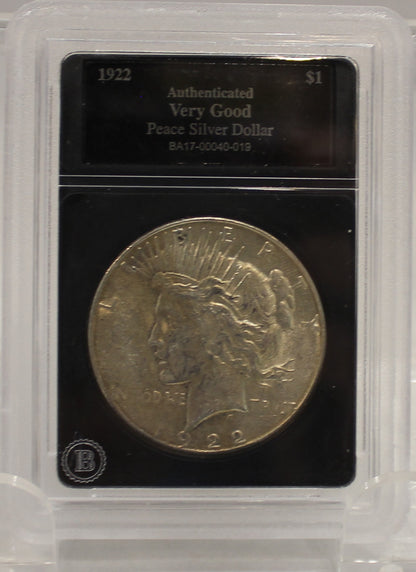 1922 S PEACE SILVER DOLLAR  - VG