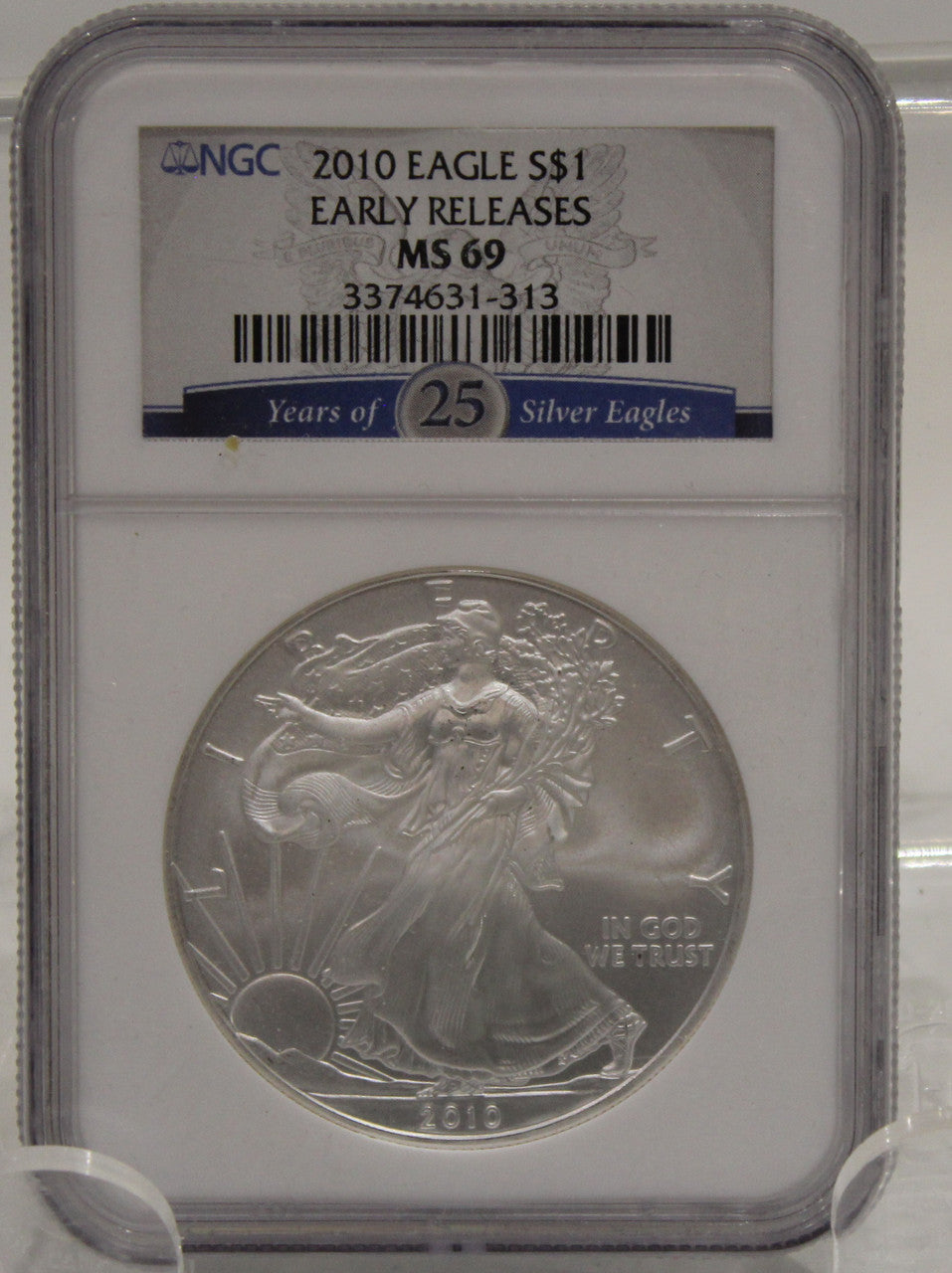 E-TRANSFER ONLY - 2010 1oz. SILVER EAGLE - NGC MS-69 - EARLY RELEASES